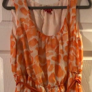 Elle Orange & white dress